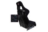 NRG Innovations FRP Bucket Seat PRISMA Edition with pearlized back. All Black alcantara vegan material. (Large) - Universal