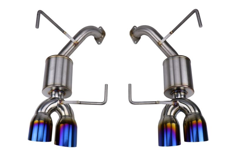 Nameless Performance 5in Mufflers, 3.5in Staggered Single Wall Neochrome Tips