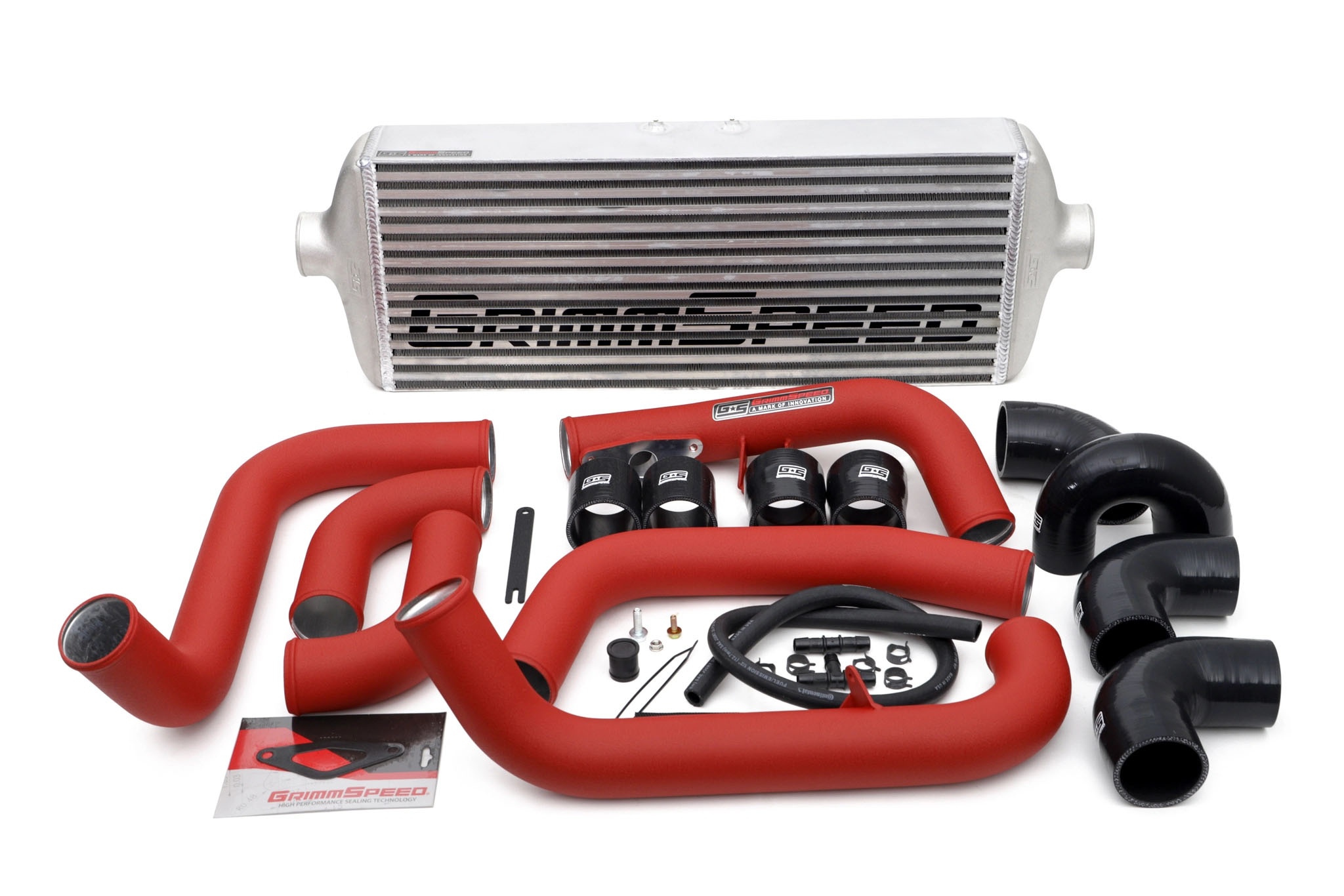 GrimmSpeed Front Mount Intercooler Kit w/ Red Piping