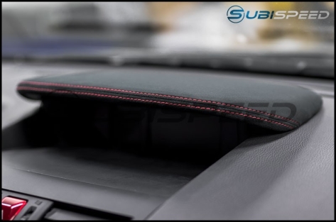Shining Speed Alcantara Console Hood Cover (MFD) w/ Red Stitching - 2015-2021 Subaru WRX & STI / 2014-2018 Forester / 2013-2017 Crosstrek