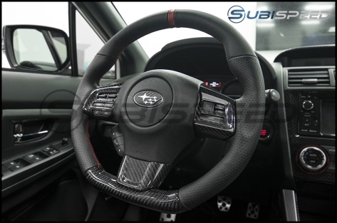 OLM S-line Carbon Fiber Steering Wheel Covers - 2015+ WRX / 2015+ STI
