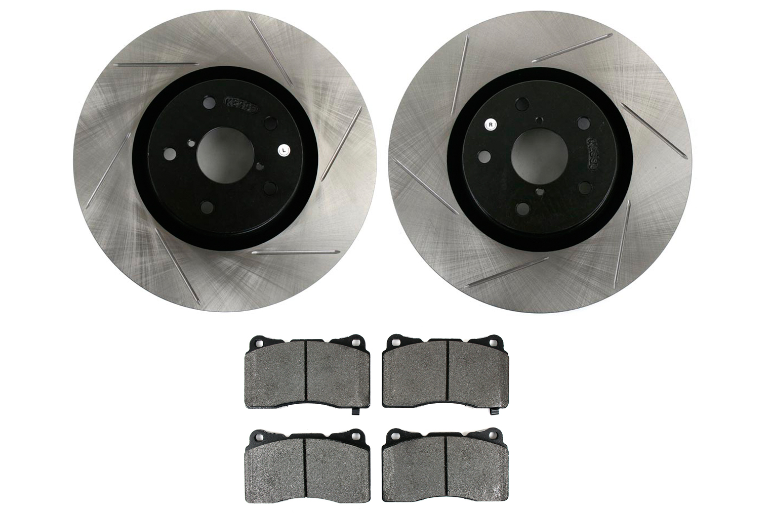 Stoptech Street Axle Pack Slotted Rotors With Pads Front 