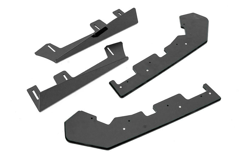 Maxton Design Racing Rear Side Splitter (Black) with Winglets