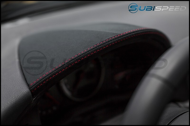 Subaru BRZ tS JDM Alcantara Black with Red Stitching Gauge Trim