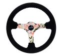 NRG Reinforced Steering Wheel 350mm Suede 3in Deep Floral - Universal