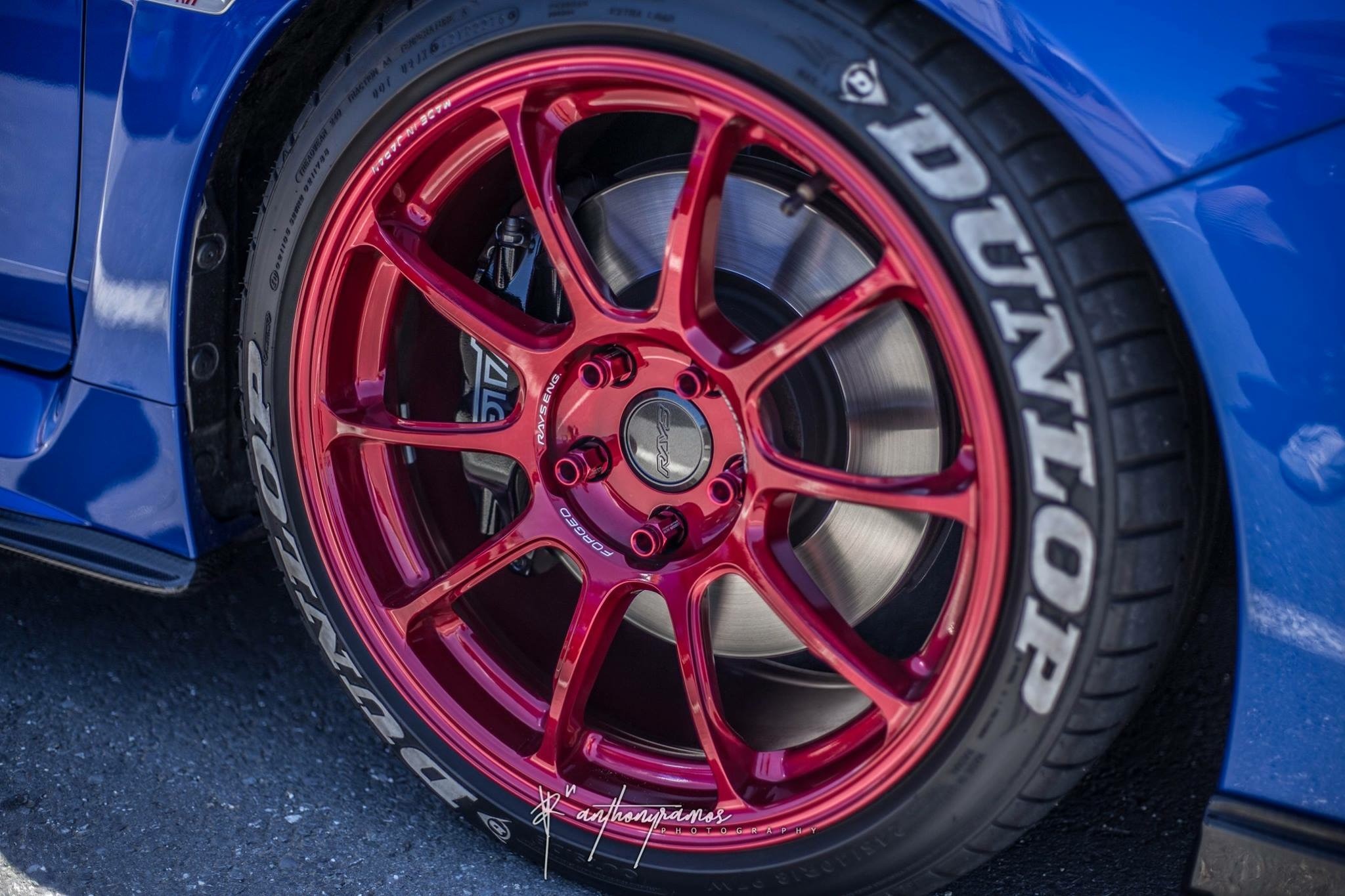 Volk ZE40 Hyper Red 18x9.5 +38 Face 2 2015+ WRX / 2015+ STISubispeed