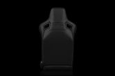 Braum Elite Series Sport Seats - Black Leatherette (White Stitching) Pair - Universal