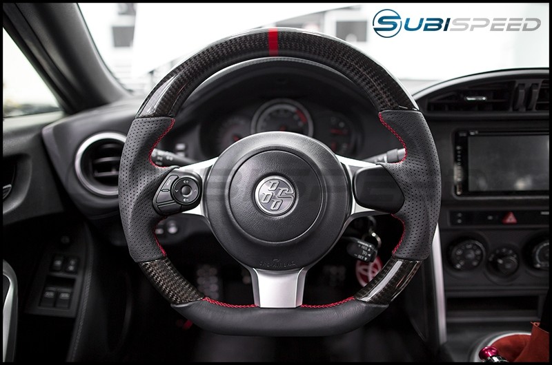 FT-86 SpeedFactory Facelifted CR Style Carbon Fiber / Leather Steering Wheel