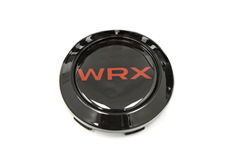 SubiSpeed Custom Enkei RPF1 Wheel Cap Single WRX-Black Cap, Black Background, Red Letters