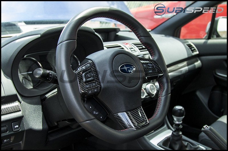 solo kvarter Autonom OLM S-line Carbon Fiber Steering Wheel Covers - 2016+ WRX CVT|Subispeed