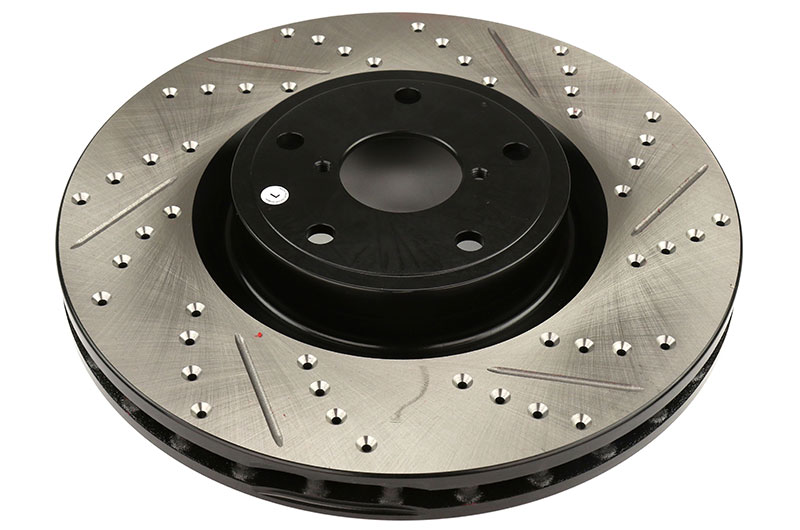 Stoptech Drilled and Slotted Rotor Pair Front 20152017 Subaru STI