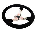 NRG Reinforced Steering Wheel 350mm Suede 3in Deep Floral - Universal