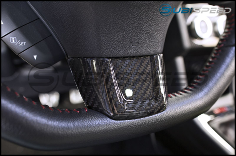 OLM LE Dry Carbon Fiber Lower Steering Wheel Cover - 2015+ WRX / 2015+ STI