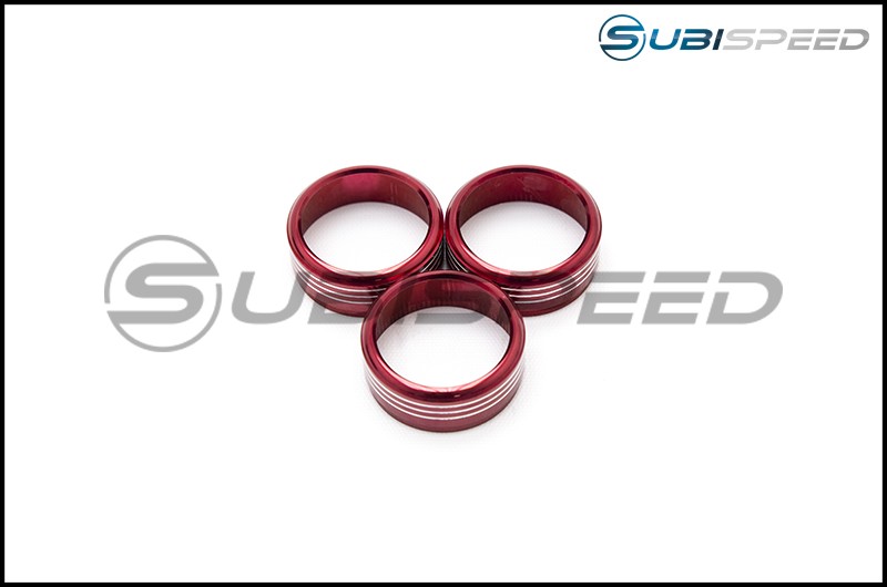 ALUMINUM TRIM RINGS RED WITH GOLD 