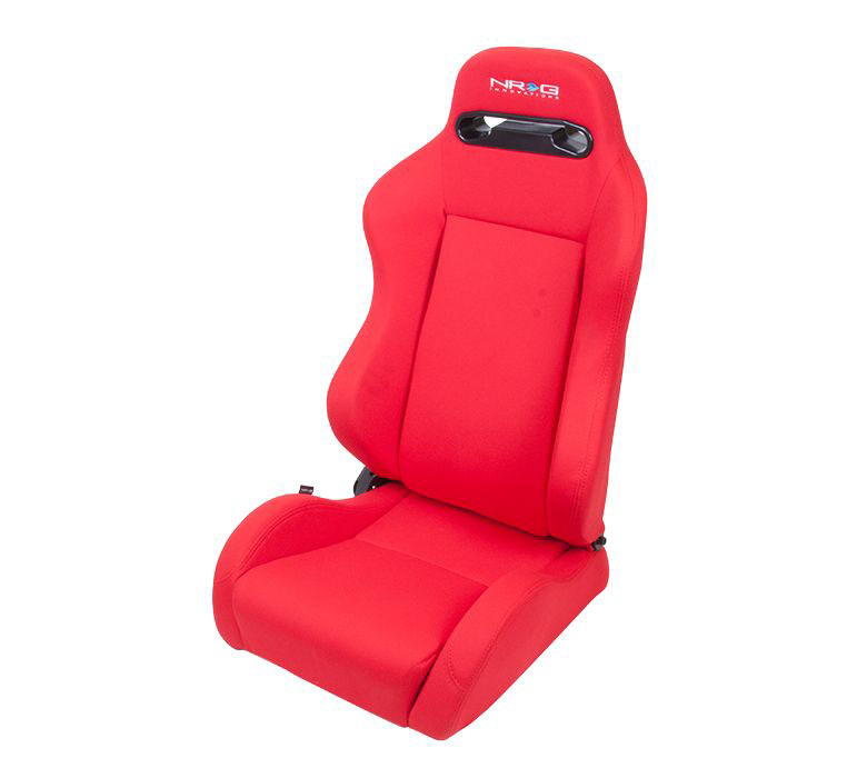 NRG Innovations Type-R Cloth Sport Seat Red w/ Red Stitch w/ logo