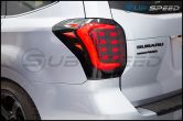 OLM USDM CS Style Sequential LED Tail Lights (Smoked/Gold Base/Red Bar) - 2014-2018 Forester