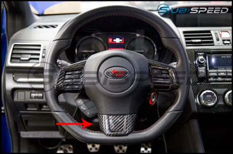 OLM LE Dry Carbon Fiber Lower Steering Wheel Cover - 2015+ WRX / 2015+ STI