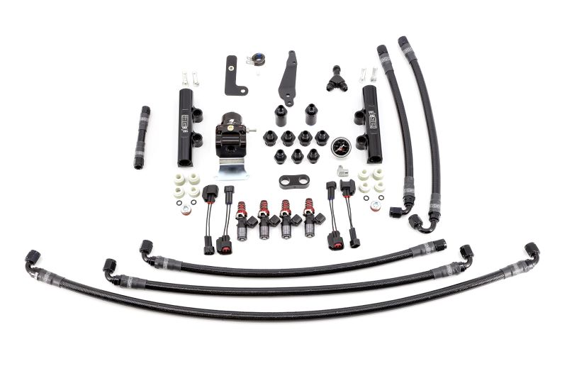 IAG PTFE Flex Fuel System Kit w/ 1300cc Injectors, Lines, FPR, Black Fuel Rails