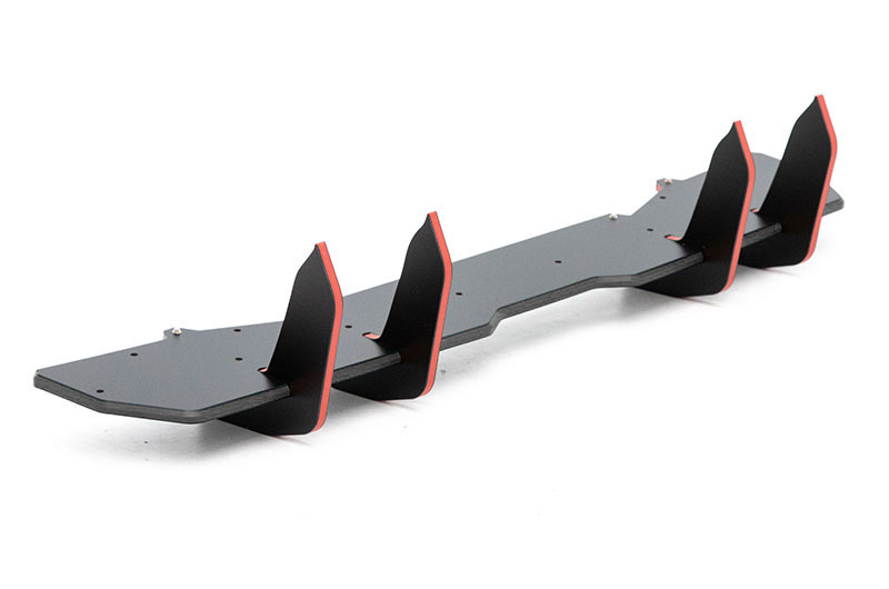 Maxton Design Racing Rear Diffuser (Black) with Red Vertical Bars