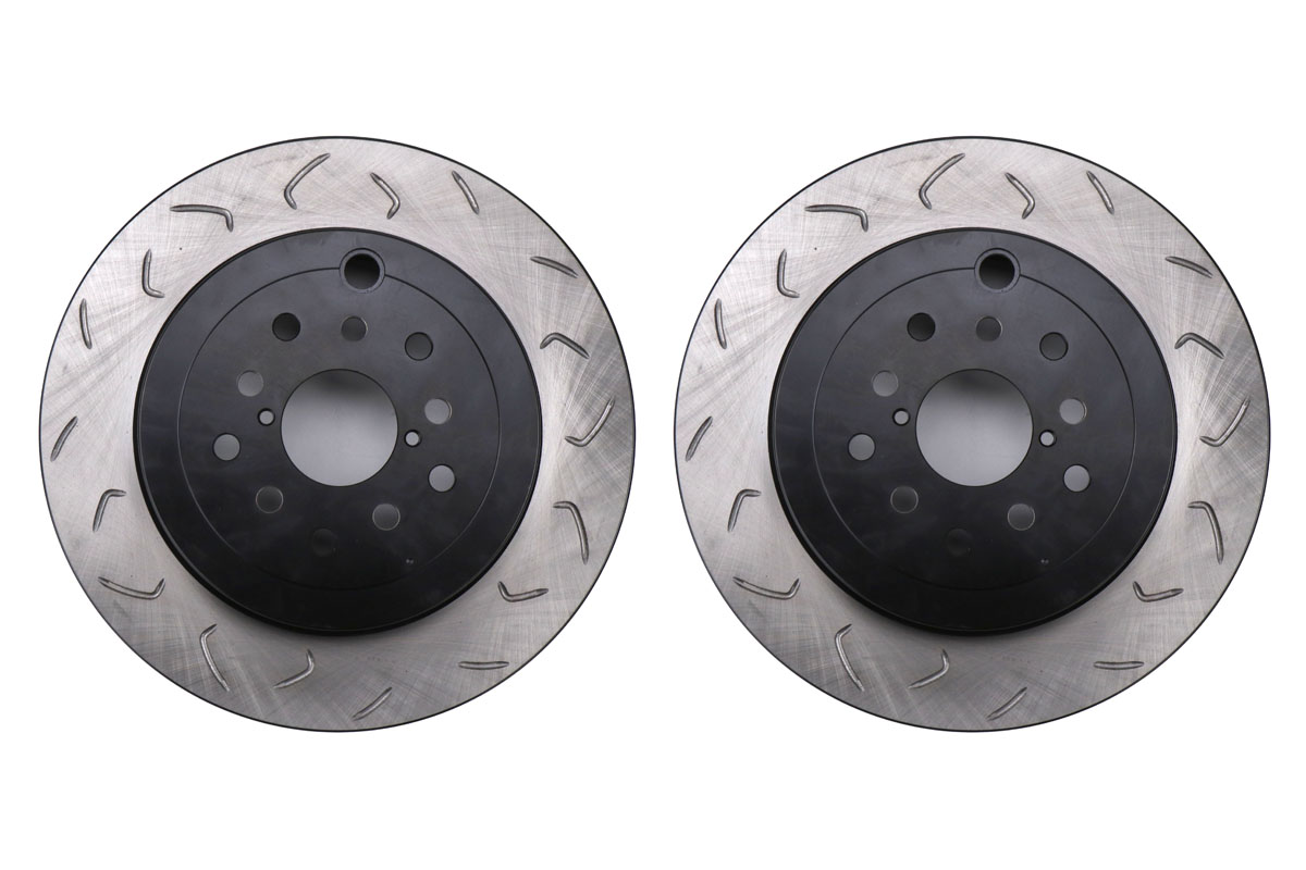 FactionFab Slotted Rear Rotor Dual Drilled 5X100/114.3 Pair 