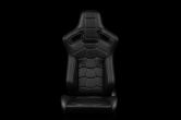 Braum Elite-X Series Sport Seats - Komodo Edition | Black Leatherette (Black Stitching) Pair - Universal