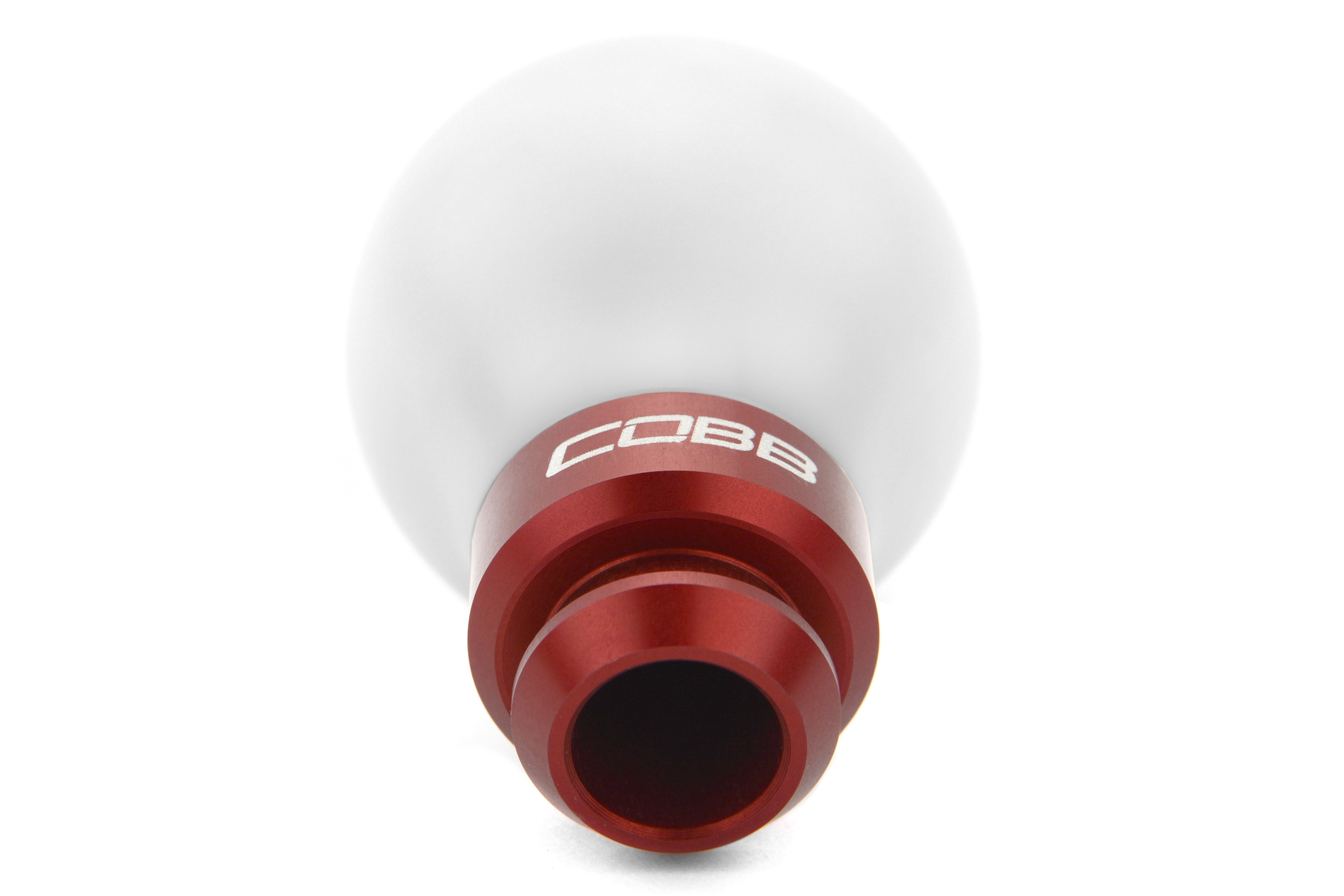 COBB Tuning Delrin Shift Knob White/Red 5MT Subaru 5MT Models (inc