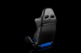 Braum Advan Series Sport Seats - Black Leatherette with Blue Fabric Insert Pair - Universal