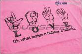 Subaru Ladies' Hot Pink Love Sign Tee - Universal