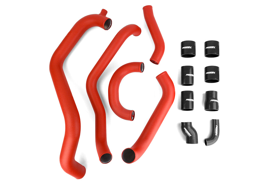 PERRIN Boost Tube Kit Red Piping with Black Couplers