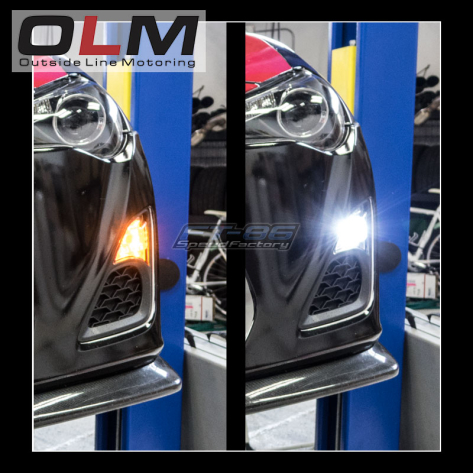 OLM Switchback Amber / White Turn Signal and Parking Light Bulb