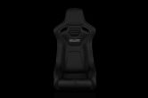 Braum Elite-R Series Fixed Back Bucket Seat - Black Polo Cloth (Black Stitching / Black Piping) Each - Universal