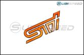 STI Orange Trunk Emblem with Matte Black Border - 2015+ WRX / 2015+ STI