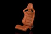 Braum Elite Series Sport Seats - British Tan Leatherette Pair - Universal