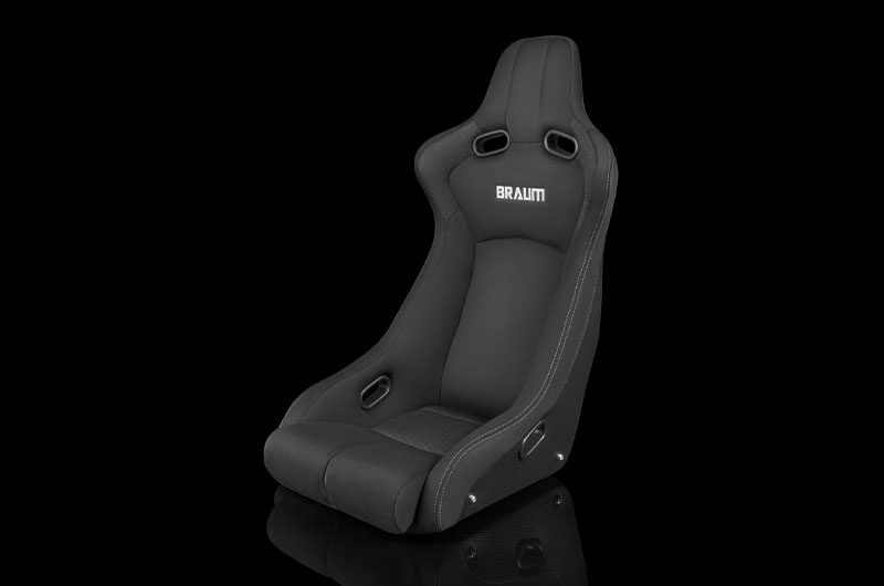 Braum Venom-R Series Fixed Back Bucket Seat - Black Cloth / Carbon Fiber Each