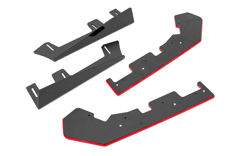 Maxton Design Racing Rear Splitter (Black+Red) with Winglets