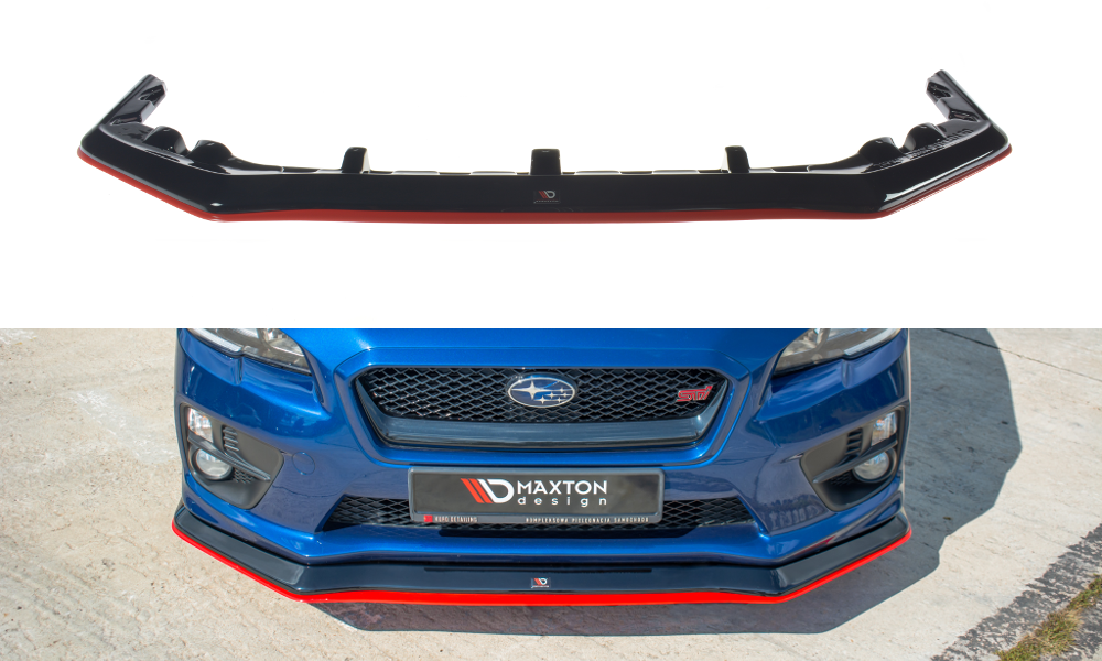 Maxton Design V1 Redline Gloss Black Front Lip