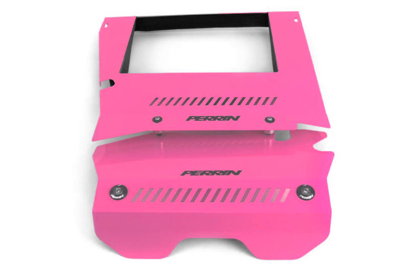 PERRIN Intercooler Shroud and Pulley Cover Kit Hyper Pink