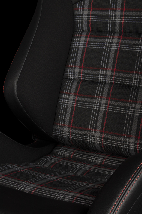 Braum Elite-S Series Sport Seats - Black & Red Plaid (Red Stitching) Pair - Universal
