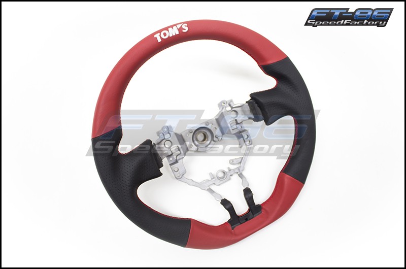 TOM'S Black / Red Leather Steering Wheel