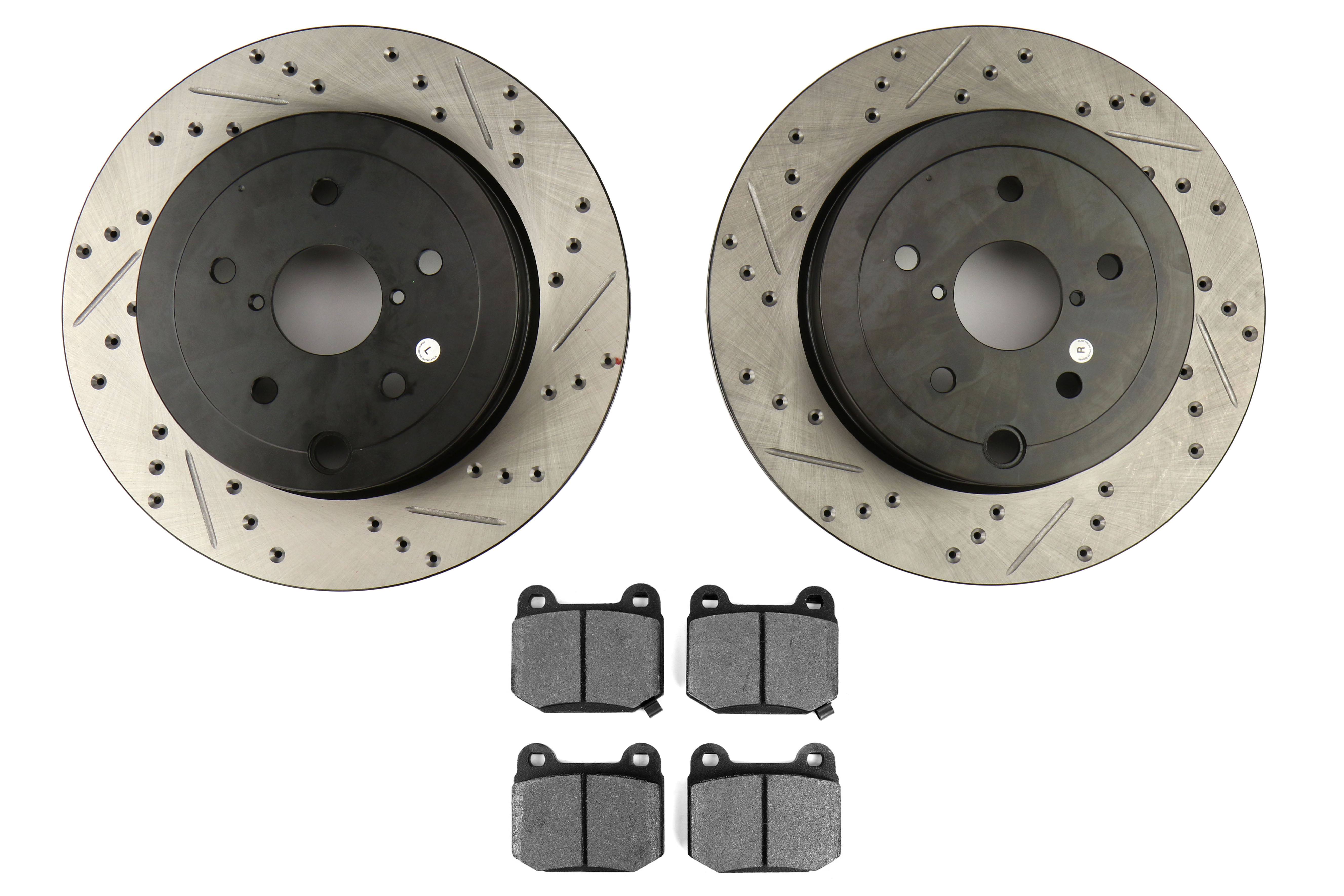 Stoptech Sport Pack-Drilled/Slotted Rotors With Pads Rear