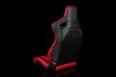 Braum Elite Series Sport Seats - Red Leatherette (Black Stitching) Pair - Universal