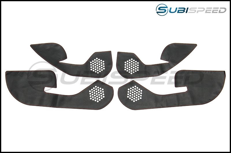 OLM Carbon Look Kick Guard Protection Set with Red Stitching (Non HK Equipped)