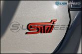 STI Red Emblem with Matte Black Border