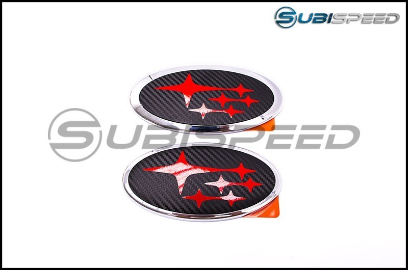Front and Rear 3D Carbon Fiber Emblem Overlays