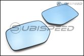 OLM Wide Angle Convex Mirrors with Turn Signals, Defrosters, and Blind Spot (Blue) - 2015+ WRX / 2015+ STI