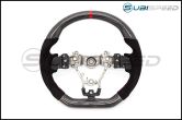 OLM Alcantara Pro +12R (Alcantara / Carbon / Red Stripe) Steering Wheel - 2015+ WRX / 2015+ STI