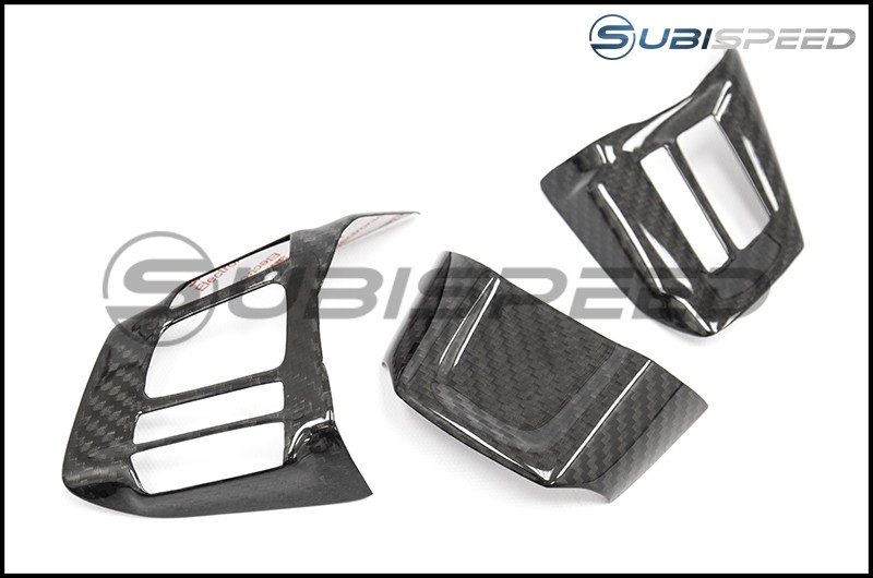 OLM S-line Carbon Fiber Steering Wheel Covers for MT - 2016-2018 Subaru WRX & STI