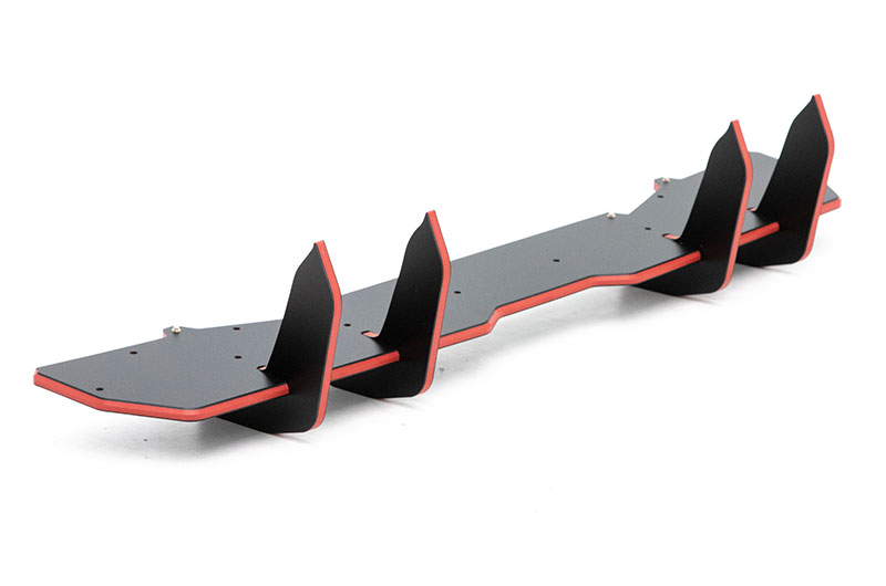 Maxton Design Racing Rear Diffuser (Black+Red) with Red Vertical Bars